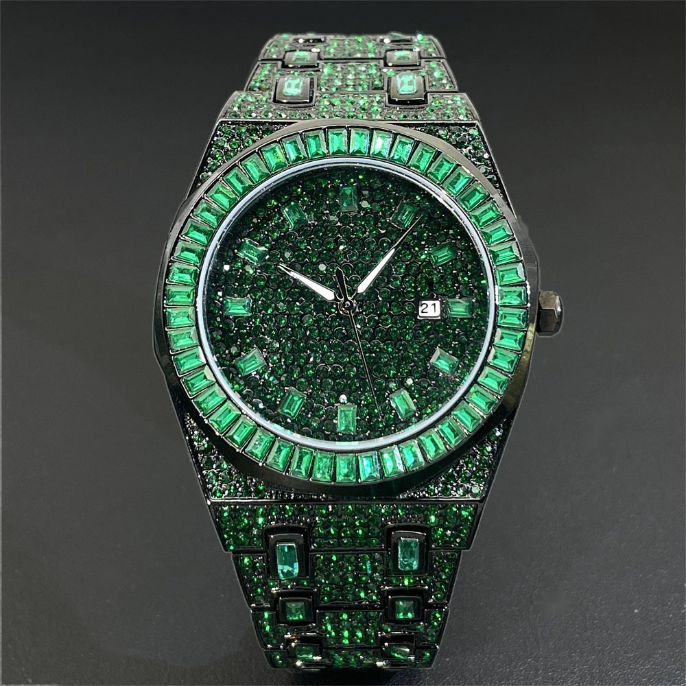Luxury Watch Iceberg - 2024 Hip Hop Grün Diamant Uhr