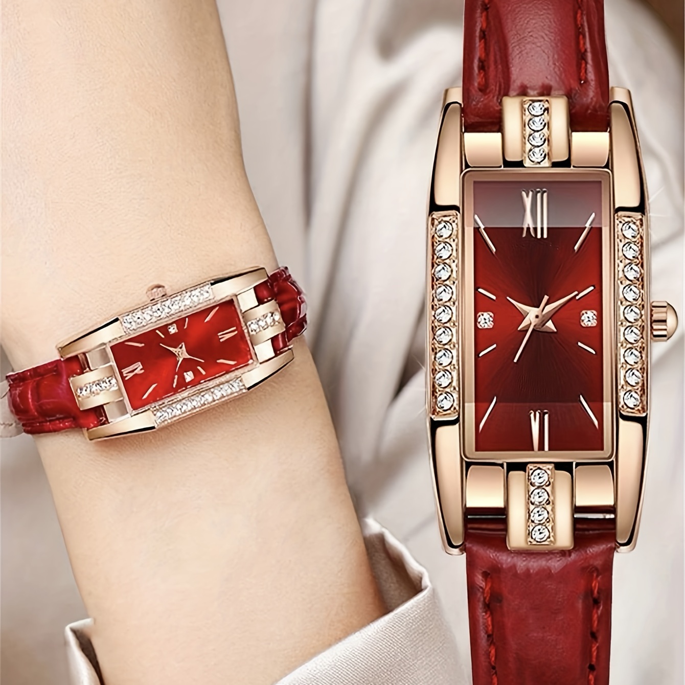 Damenuhr, rechteckige Zeiger-Q – Luxury Watch Gift For Her Bewertung und Preis
